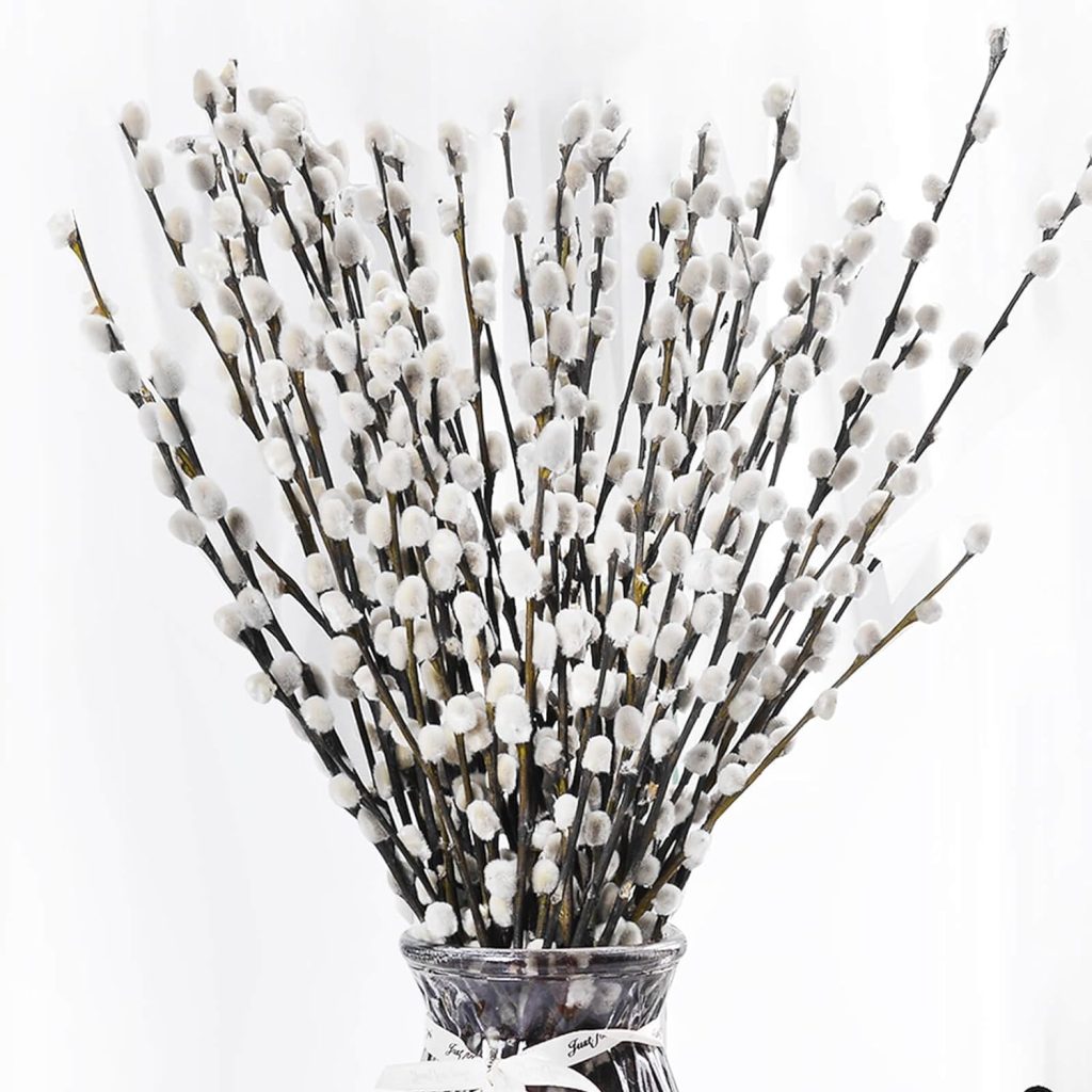 Faux pussy willow branches