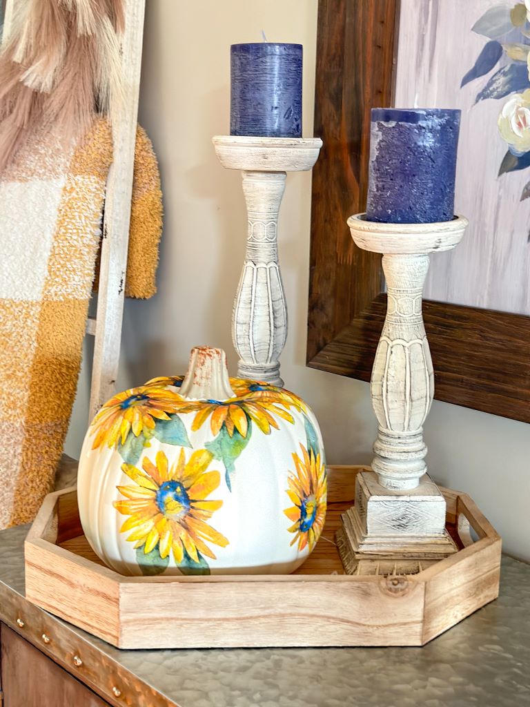 Craft Pumpkin Makeover: Sunflower Decoupage